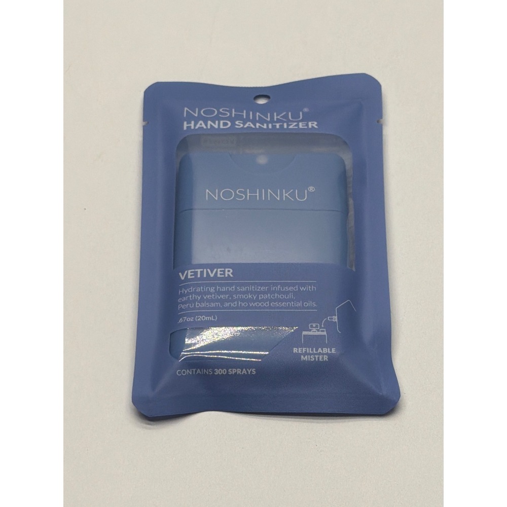 Noshinku Vetiver Hydrating Hand Sanitizer Refillable Pocket Mister 20mL 0.67oz